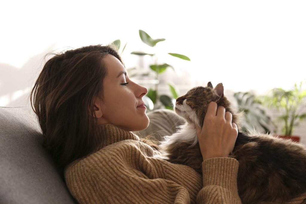 tendresse femme chat